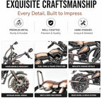Motorcycle Gifts for Men & Women Bikers, 11.8" Handmade Metal Motorcycle Model, Vintage Motorcycle Decor for Man Cave, Garage, Home & Office