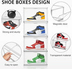 Size 12 Acrylic Shoe Boxes,12 Pack Shoe Display Cases Clear Plastic Stackable Shoe Container Hat Sneaker Storage Bins, Fit Up to US Men's/Women's Size 12 Shoes