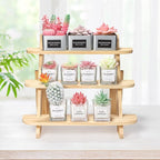 Wooden Display Riser,3 Tier Earring & Ring Holder Stands,Farmhouse Cupcake Stands ,Table Display Stand For Vendors,Organizer Showcase for Tabletop Shows and Home Using ,Wood Rustic Risers