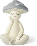 Meditation Mushroom Resin Statue - Cute Meditation Mushroom Statue for Desk Living Room Resin Figurine for Home Patio Office Decoration Cute Plant Statues for Tabletop Garden Backyard Decor