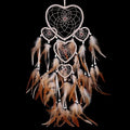 Dream Catcher with Feathers, Heart Shaped Dream Catcher Indians Traditional Love Net Wall Hanging Bedroom Home Car Decor (Beige)