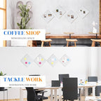 DOLLAR BOSS Felt Cork Board Tiles, 4 Packs 12" x 12" 1/2" Thick Cork Bulletin Board Self Adhesive Acoustic Panels Soundproof Corkboards for Walls with 40 Pushpins for Home Office School, Light Grey