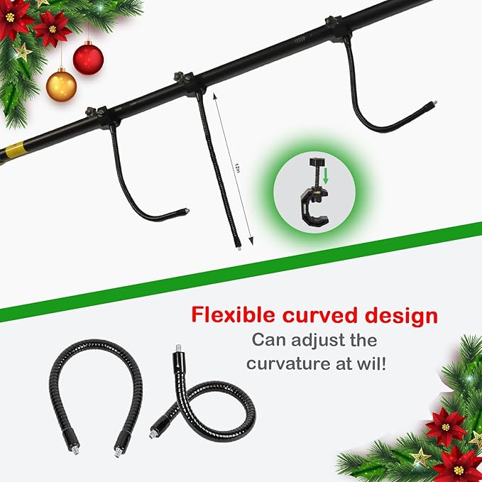Adjustable Garland Hanger for Front Door - Fits 28" to 80" Doors, Wreath Holder Christmas, Halloween DecorationsNoScrews/Drilling Damage-Free InstallationGarland Door,with 3 Hooks Tension Rod ﻿