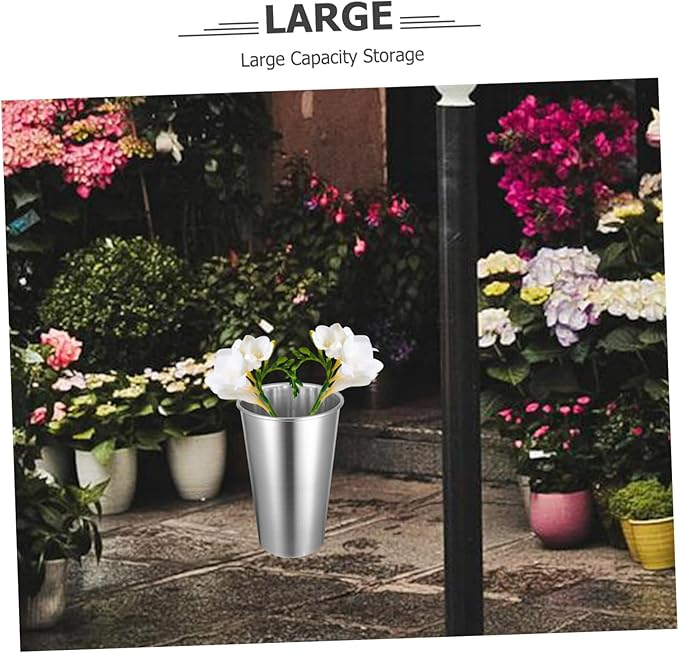 Luxshiny Aluminum Umbrella Stand Waterproof Round Umbrella Storage Bucket for Home Entryway Walking Stick Organizer