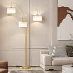 SUNMORY 3 Lights Floor Lamp for Living Room, 78" Tall Standing Lamp with Hanging Drum Shade, Modern Arc Floor Lamps with Heavy Base, Mid Century Arched Tree Floor Lamp for Bedroom, Office, Corner