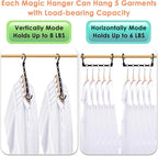 College Dorm Room Essentials, Closet Organizers and Storage, Magic Hangers Space Saving with 360° Swivl Hooks for 120 Clothes, Plastic Clothes Hanger, Organization Home Apartment Essentials, 24 Pack
