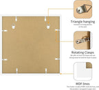 20x20 Picture Frame 3 Pack - White Poster Frame Display Pictures 16x16 with Mat or 20 x 20 Without Mat for Wall Hanging Horizontal and Vertical