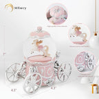 Unicorn Snow Globe Music Box, 7" Pink Light Up Musical Snow Globe for Girls, Christmas Snow Globes for Mom Grandma Wife Women, Princess Carriage Birthday Valentines Gifts Home Decor