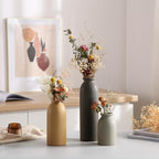CWLWGO-Ceramic Matte Vase Set for Home Decor, Modern and Minimalist Decorative Flower Vases, Kitchen Living Room Table Centerpiece Decoration, Mantel Entryway Bookshelf Decor（Matte Multi）