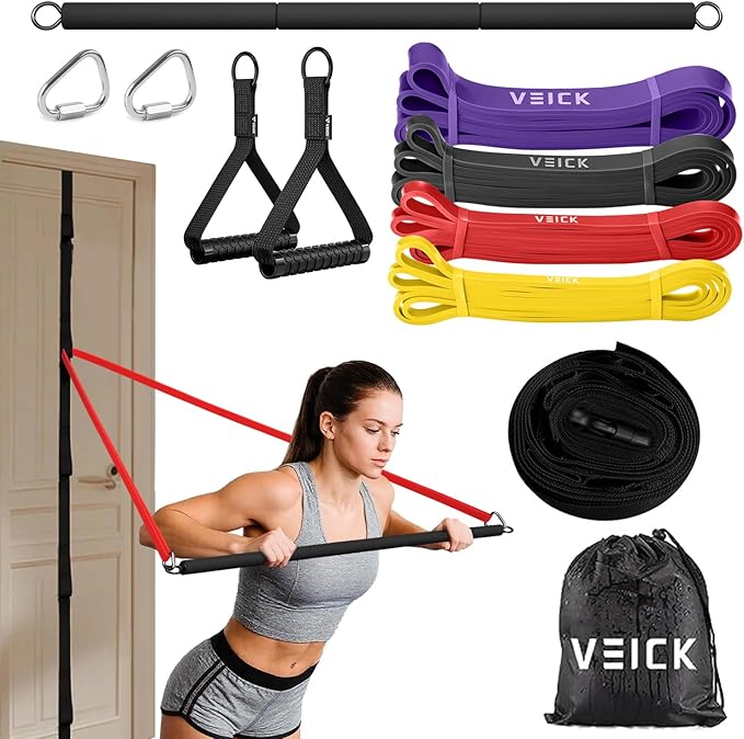 VEICK Resistance Bands for Working Out, Exercise Bands, Workout Bands, Pull Up Assistance Bands, Long Heavy Stretch Bands Set for Men Women, Power Weight Gym at Home Fitness Equipment