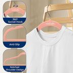 SereneLife 50 Pack Velvet Hangers - Non-Slip, 360° Swivel Hook - Ultra-Thin, Lightweight Velvet Hangers for Shirts, Sweaters, Hoodies, Kids Clothes & Dresses - Space-Saving