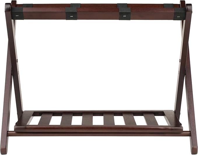 Winsome Remy Luggage Rack, Sturdy Folding Suitcase and Bag Stand for Guest Room, Bedroom, Must Have Foldable Storage Essential for Guests, Small Businesses, Home