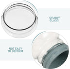 2pcs Glass Snow Globes: Clear Fillable Snow Water Globe Rubber Base Candy Bottle Jar for DIY Craft Home Christmas Winter Decoration 80mm