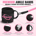 Ankle Resistance Bands with Cuffs, Resistance Bands for Working Out, Home Gym Workout Equipment for Women, Pilates Exercise, Hip, Leg, Glute Ankle Weights Training- Exercise Guides Included