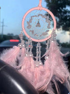 Dream Catchers for Cars,Boho car Decor,Small Feather Dream Catcher Hanging Car Deco Accessories for Women (Pink)