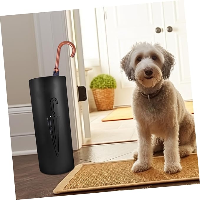 Cabilock Iron Umbrella Rack Stand with Water Retention Bucket for Entryway Storage Umbrella Holder Suitable for Household and Commercial Use Stable Round Design for Multiple Umbrellas and Canes