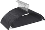 Ergonomic Curved Plastic Hangers 50pack - No Shoulder Bump Design, Non-Slip Grip for Delicate Fabrics, Heavy Duty Clothes Hangers, Holds Up to 11lbs - Ideal for Silk, Coats & Winter Wear(Black)