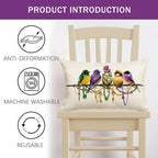 RABUSOFA Mardi Gras Pillow Cover 12x20 Inch Birds Beads Decorative Pillow Case Holiday Decorations for Home Sofa Couch