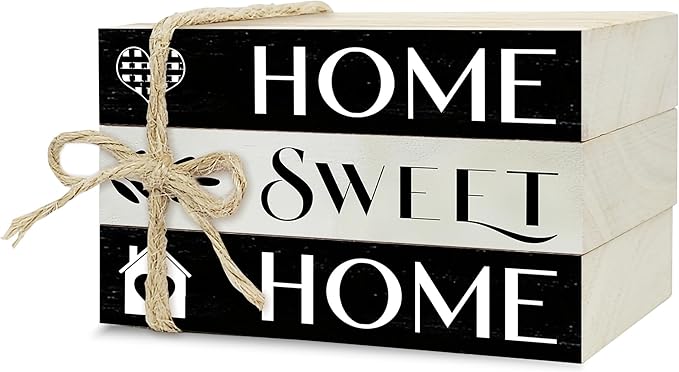 Mini Decorative Books For Home Decor, Small Wood Book Stack For Table Decor, Home Decor Book For Living Room Mantel, Farmhouse Stacked Books Decorative（L42）