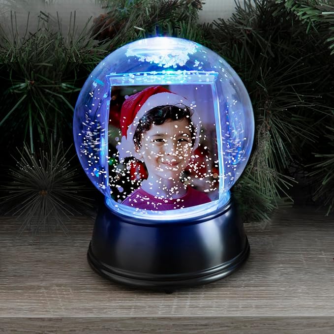 Neil Enterprises Inc. Large LED Light Up Photo Snow Globe with Black Base