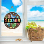 Nautical Classroom Front Door Sign, Back to School Beach Coastal Wood Plaque Hanger Nursery Preschool Elementary Home Decor, Ocean Wooden Wreath Wall Hanging Decoration Teacher Supply Gift