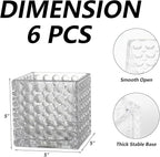 Square Vases Set of 6, 5" x 5" x 5" Square Glass Vases for Flowers, Clear Flower Vase for Centerpieces, Small Bubble Vase for Wedding, Party, Home, Office, Parties, Events