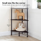 HOOBRO Corner Shelf Stand, Industrial 6-Tier Corner Bookshelf with Metal Frame, Bookcase, Plant Display Stand for Small Spaces, Living Room, Black BK36CJ01