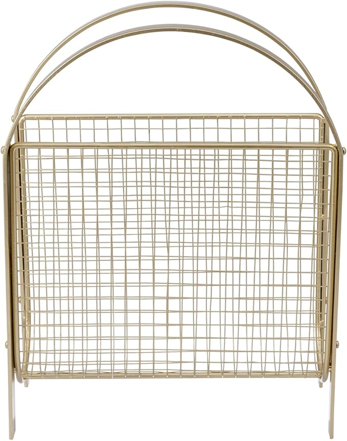 MyGift Magazine Rack, Floor Freestanding Magazine Holder for Bathroom Bedroom Office, Books Newspapers File Mail Organizer, Mid Century Modern Decor Wire Storage for Tablets and Documents