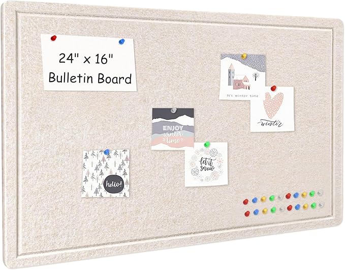 Cork Board Alternative, Decorative Foldable Felt Bulletin Board 24 * 16 Inches, Alternative Photo Board Self-Adhesive Vision Board, Decorative Pin Board (Rectangle Light Camel)