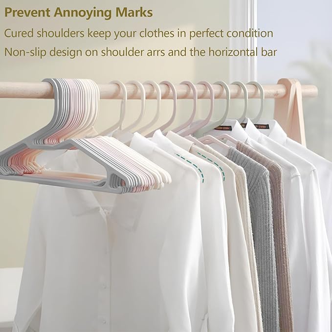Plastic Hangers, Short Neck Hangers for Clothes, Z-Shape Shirt Hanger for Men 16.5", Flat Space Saving Blouse Hanger for Adults Suit, Hoody, Dress, Small Necked Clothing, Percha de Plástico White 20