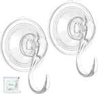 VIS'V Wreath Hanger, Large Suction Cup Wreath Hooks with Wipes, Heavy Duty, 22 LB Capacity, Removable and Reusable, Clear, 4 Pcs