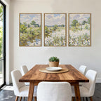 BINCUE Framed Wildflower Wall Art Rustic Floral Wall Decor Vintage Landscape Artwork Nature Flowers Wall Pictures Wildflowers Art Prints Florals Paintings for Living Room Bedroom Bathroom Farmhouse 16x24 Inches Set of 3 Gift