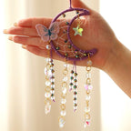 Artilady Dream Catcher for Girls - Purple Butterfly Small Moon Dream Catchers with Crystals Cute Room Decor for Teen Girls Boys Boho Bedroom Wall Home Decorations Birthday