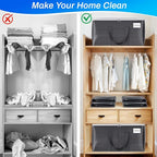 8 Pack Moving Bags Heavy Duty, Moving Boxes, Storage Bags with Zipper & Handles & Tag for College & Dorm Moving Supplies Grey Laundry Hamper Bag, Foldable Space-saving Totes (76L, Grey)