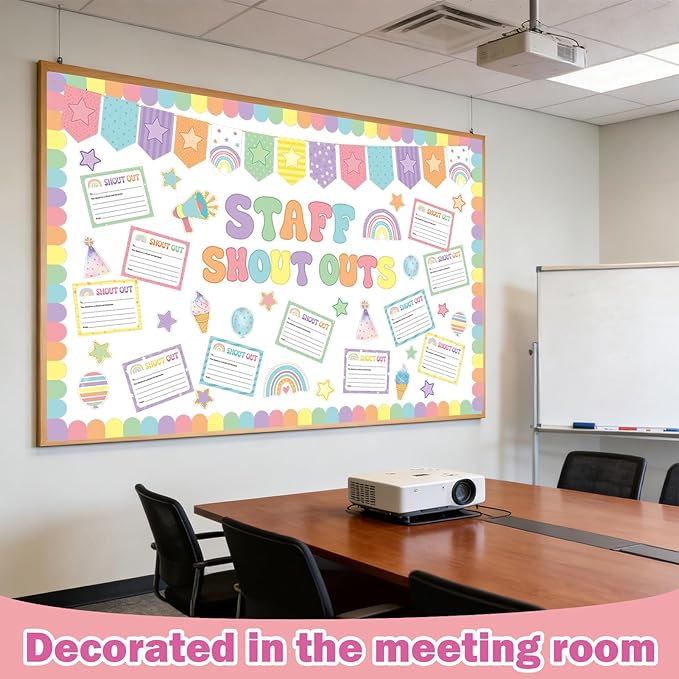 Employee Recognition Bulletin Board Decor - 20 Paper Cutouts Expressing Appreciation and Acknowledgment, Perfect for School, Classroom, and Office Wall Decor