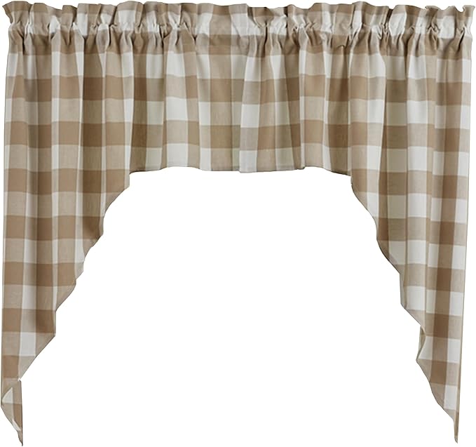 Park Designs Buffalo Check Natural Swag 72" x 36"