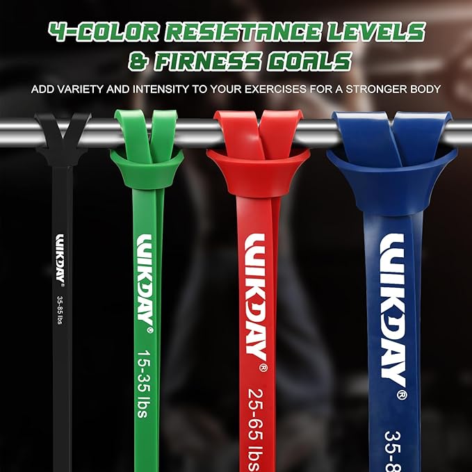 Resistance Bands, Pull Up Bands, Workout Bands for Exercise, Thick Heavy Resistance Band Set with Door Anchor, Elastic Bands for Body Stretching, Training at Home/Gym for Men & Women