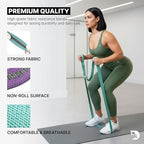 DMoose Fitness Fabric Resistance Bands for Full Body Exercises - Non-Slip Thick Cloth Stretch Band for Squats, Lunges & Bicep Curls - Long Resistance Bands for Working Out - Booty Band for Men & Women