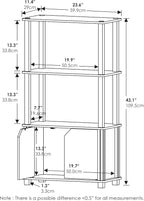 Furinno GO GREEN Storage Shelves, 4-Tier Book Shelf, Bookcase, Display Shelf with Open Shelf and Closed Storage, for Organization and Storage, Living Room, Garage, Home Office, Espresso