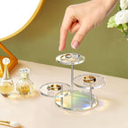 Round Acrylic Display Riser Stands, 3 Tier Jewelry Display Stands for Rings Earrings Mini Figurines 1 Pack(Clear)