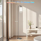 SIBRILLE RGB Floor Lamp with Linen Shade, Dimmable Tall Standing Lamp with Remote Control, Color Changing Floor Lamps for Living Room Bedroom Gaming Room, 9W RGB Bulb Included