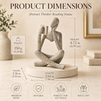 Bookshelf Decor Thinker Statue, Sand Abstract Reading Figurine Style B, Resin Decorative Bookend for Coffee Table, Shelf, Home Office, Library, Gift for Book Lovers