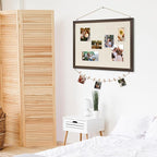 DOLLAR BOSS Bulletin Board with Linen 36'' x 24'' Wood Framed Cork Boards for Walls, Photo Display Pin Board, Decorative Corkboard for Office Home School Dorm Decor with 10 Pushpins, Dark Walnut