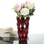 CEMABT 9.5inch 3.4 lb Glass Vases for Flowers Unbreakable Thickened Morden vase for Tables Centerpieces,Colorful,Vintage and Clear Rose Large Flower vases for Bouquet Unique Gifts（Red）