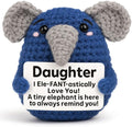 Gifts for Daughter from Mom Dad, Handmade Crochet Elephant Doll, Emotional Support Animal Gift for Girls, Cute Inspirational Gift for Daughter, Graduation Gift Idea