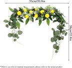 Flower Swag, Artificial Lemon Floral Swag, Door Swag Wreath Twig Simulation Hanging Ornament for Home Wedding Wall Door Decoration