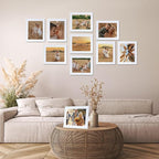 Lyeasw White 8x10 Picture Frame Set of 15, Display Pictures 8x10 with Mat or 9x11 without Mat, Multi Photo Frames for Wall Mounting or Tabletop Display