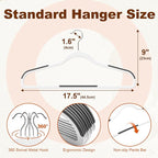 HOUSE DAY Heavy Duty Plastic Hangers 60 Pack, Non Slip Clothes Hangers with Rubber Pads and 360° Hook - Thin 0.2 Inch, Space Saving Coat Hanger White, Closet Organizer for Shirt, Pants, Suit, Skirt