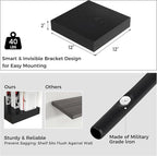 Venusmiles Square Floating Shelves for Wall, 12" W x 12" D x 2" H, 2 Pack of Small Wall Mounted Engineered Wood Shelves with Invisible Brackets for Living Room, Bedroom, Bathroom, Kitchen Decor, Black