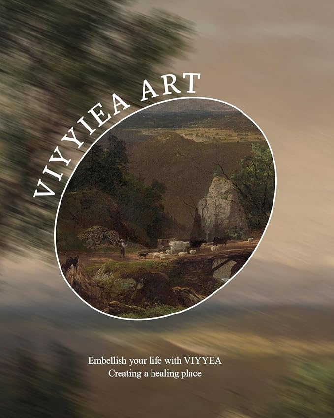 VIYYIEA Vintage Large Framed Wall Art for Living Room, Landscape Canvas Prints Home Decor, Oil Painting Picture, Bedroom Wall Decor Gifts for Friends or Family -【White Mountain Scenery】-(24L x 16W)